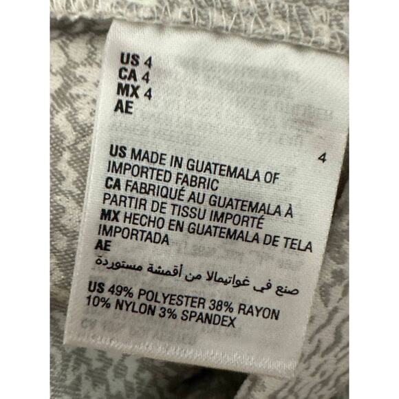 Alfani Pants Women 4 Grey White Printed Pull On Raw Hem Stretch - Picture 6 of 8